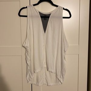 White with black mesh tank
